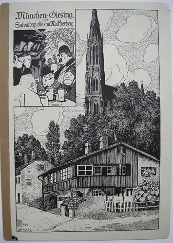 Ulf Seidl Giesing Nockherberg München Orig Lithographie 1930