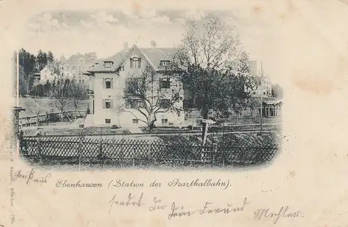 AK Ebenhausen Schäftlarn München Isartalbahn Villa gel 1899