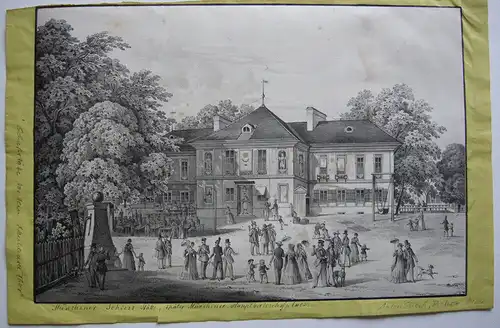 Anton Schleich (1809-1851) Münchener Schiess-Stätte Orig Lithografie 1840