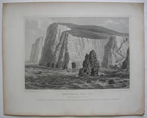 Isle of Wight Great Britain Watcombe Bay Copper engraving Brannon 1845