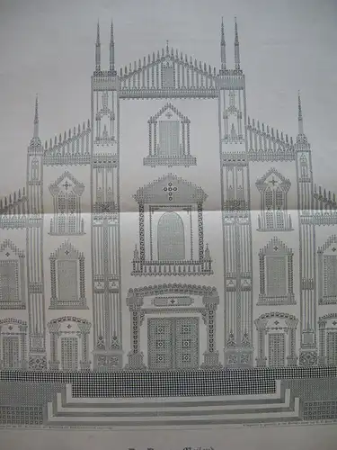 Milano Mailand Dom Duomo Typendruck 400 Jahre Buchdruck Gedenkblatt 1840
