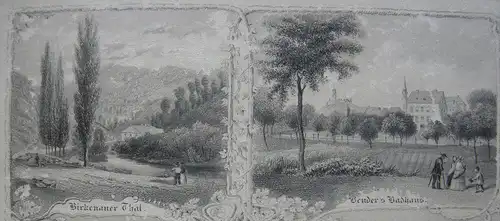 Weinheim Sammelblatt Ansicht 13 Detailanischten Orig Stahlstich Poppel 1840