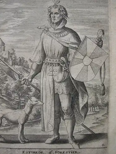 Lyderick (750-802) Forastier de Flandres Orig Kupferstich Pieter Balten 1580