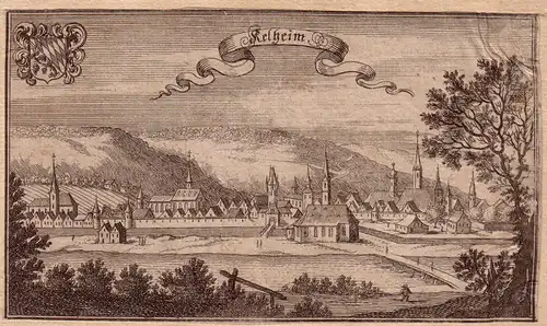 Kelheim Niederbayern Kupferstich von Ertl 1690 Gesamtansicht