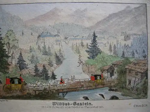 Wildbad Gastein Salzburg Österreich kolor Orig Kupferstich Joh Ziegler 1790