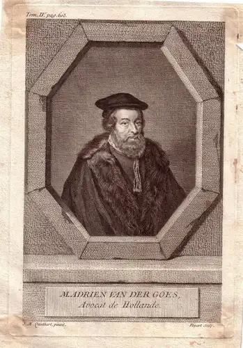 Adrian van der Goes Generalstaatsanwalt Niederlande Portrait Kupferstich 1800