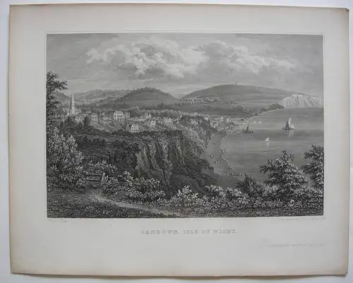 Isle of Wight Great Britain Sandown Copper engraving Brannon 1858
