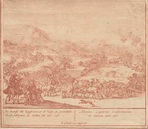 Peter Schenk (1660-1711) Einmarsch Tirol Erbfolgekrieg 1701 Röteldruck 1710