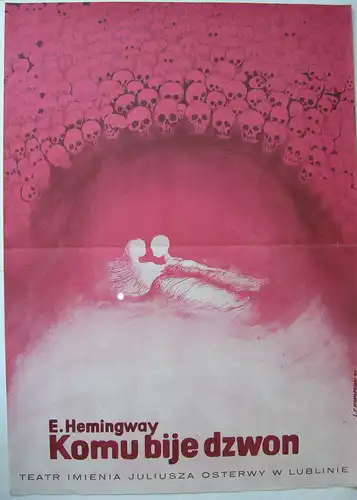 Theaterplakat Hemingway To whom the bell tolls Theater Lublin Polen 1975