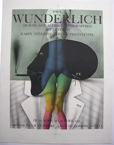 Paul Wunderlich (1927-2010) Plakat Ausstellung St. Pierre Genf Lithografie 1975