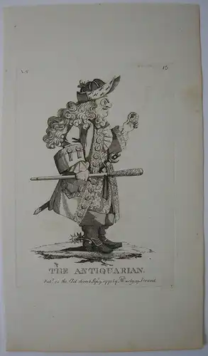 The Antiquarian Antiken-Liebhaber Orig. Kupferstich 1773