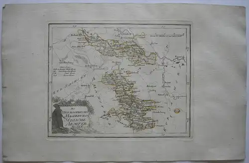 Herzogthum Magdeburg Südliche Aemter Kolor Kupferstich Karte Reilly 1791 Anhalt