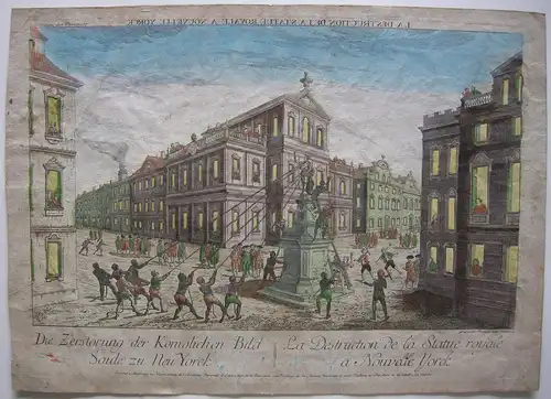 Vue d’optique Guckkastenblatt New York Habermann Kupferstich 1750 Akademie