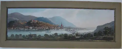 Heidelberg Panorama-Ansicht Orig Farblithografie 1850 Baden Württemberg