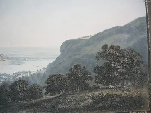 Heidelberg Panorama-Ansicht Orig Farblithografie 1850 Baden Württemberg