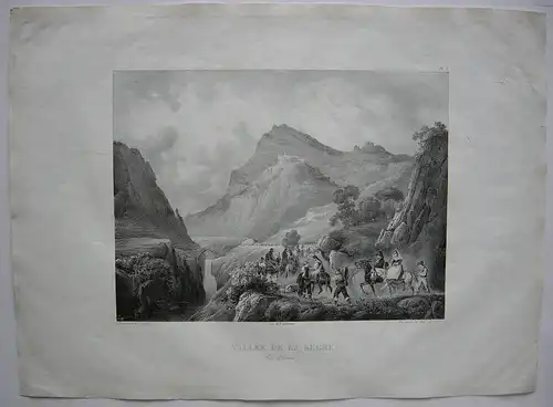 Val de Segre Katalunya Oliana Lerida Orig Lithografie Engelmann 1827 Espana