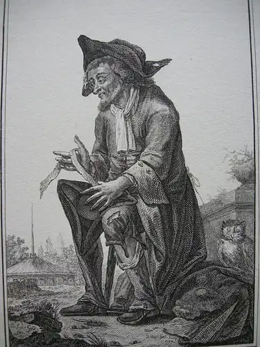 Le Speculateur Der Grübler Orig Kupferstich Robert Brichet 1784 Charaktere