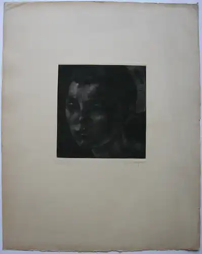 Else Winterfeld (? - nach 1949) Frauenportrait Orig Schabkunst signiert um 1930