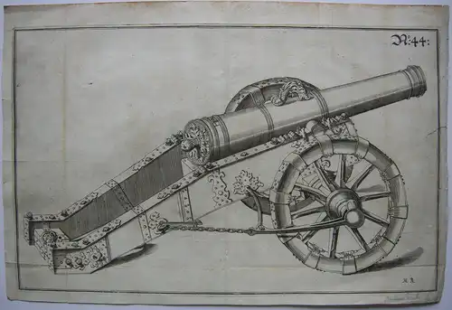 Barocke Haubitze Artillerie Orig Kupferstich Matthäus Rembold 1643