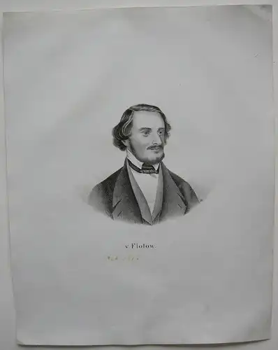 Friedrich von Flotow (1812-1883) deutscher Opernkomponist Orig. Lithografie 1850