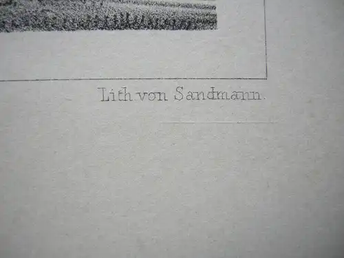 Der Brandhof Steiermark Orig Lithographie Sandmann nach Rudolf Alt 1840