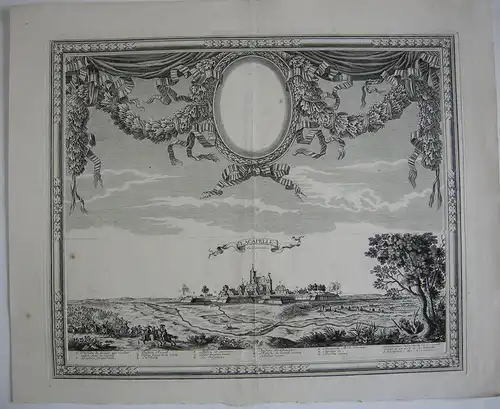 Lacapelle Picardie Aisne Vervin Vue totale Gravure cuivre Kuperstich 1650 France