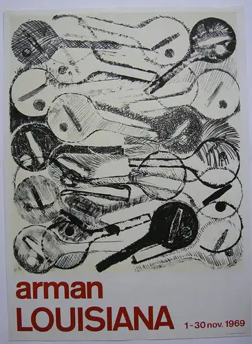 ARMAN (1928-2005) Louisiana Ausstellung Paris Orig Lithografie 1969