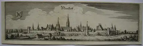 Neustadt Donau Niederbayern Gesamtansicht Orig Kupferstich M. Merian 1650