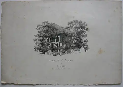 Simejis Krim Russland Haus Nariskin Südküste Orig Lithografie 1830 Haus Nariskin