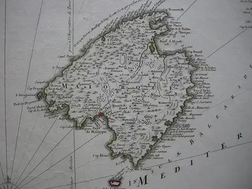 Espana Spanien Baleares Mallorca Menorca Ibiza Orig. Kupferstich Homann 1756