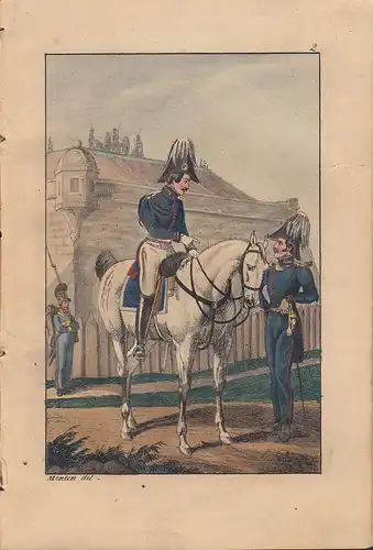 Allgemeiner Militär-Almanach 8 kolor Kupfer Uniformen 1828 Portraits