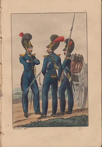 Allgemeiner Militär-Almanach 8 kolor Kupfer Uniformen 1828 Portraits