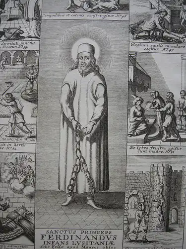 Heiliger Ferdinand Prinz von Portugal Märtyrer (1402-1443) Orig Kupferstich 1695