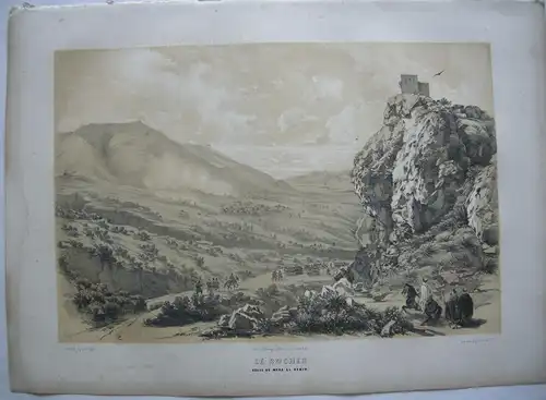 Algerien Algerie Le Rocher Mers el Kebir Lithographie Bayot 1840  Afrika