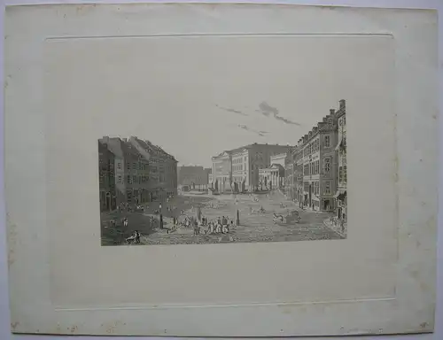 Kopenhagen Schloss Christiansborg Dänemark Orig. Stahlstich 1828 Rob. Batty