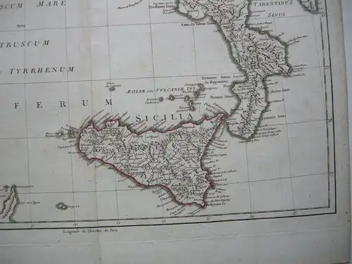 Italien Italia Apulia Sicilia Sardinia Orig Kupferstich Rizzi-Zannoni 1762