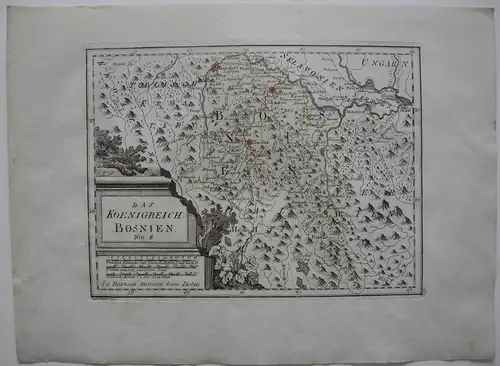 Königreich Bosnien Kolor Orig Kupferstichkarte Reilly 1791 Südosteuropa