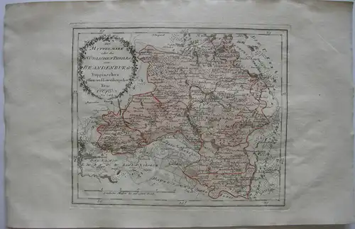 Brandenburg Mittelmark südlicher Theil  Kolor Kupferstich Karte Reilly 1791