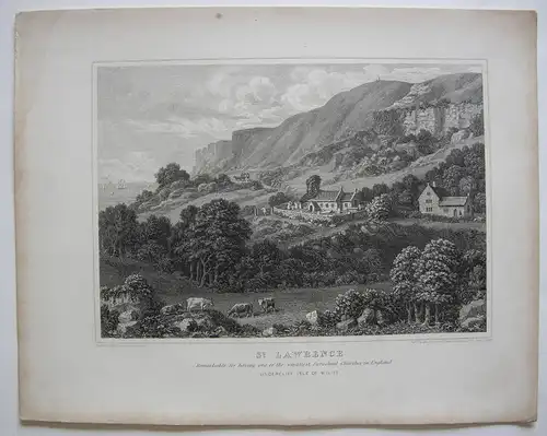 Isle of Wight Great Britain St. Lawrence Copper engraving Brannon 1843
