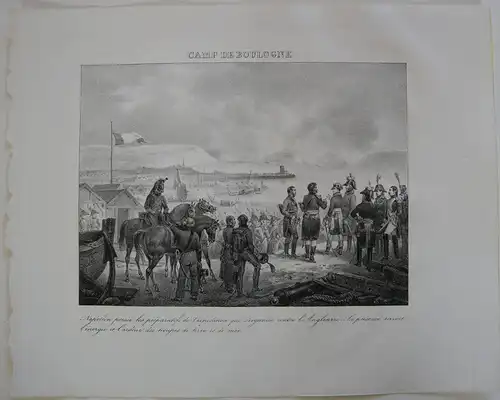 Napoleon Champ Boulogne Orig Lithographie 1832 Napoleonische Kriege