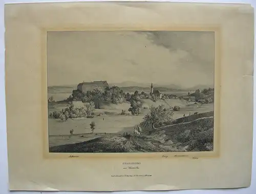 C. A. Lebschee (1800-1877) Starnberg Starnberger See Orig Lithogr 1830