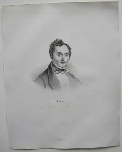 Lortzing (1801-1851) deutscher Komponist Schauspieler Orig. Lithografie 1850