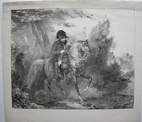 Nicolas-T. Charlet (1792-1845) Napoleon zu Pferd Orig Lithografie 1830 Preußen