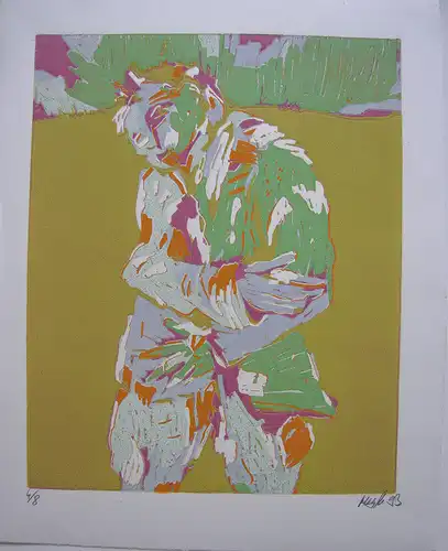 Simon P. Meyler  (1969) Männliche Gestalt Orig Serigrafie 1993 4/8