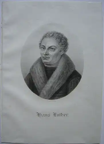 Johann Luther I. (1616-1669) Urenkel Luthers Orig Lithografie Kunike 1825