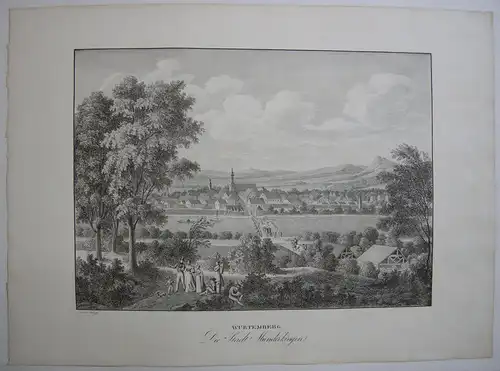 Munderkingen Gesamtansicht Orig Lithografie Alt Kunike Baden Württemberg 1822