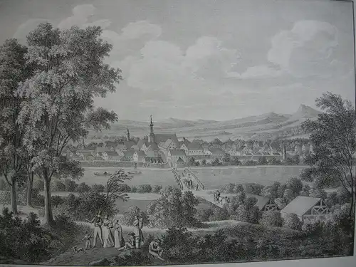 Munderkingen Gesamtansicht Orig Lithografie Alt Kunike Baden Württemberg 1822