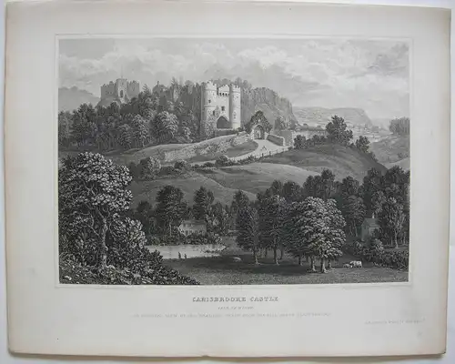 Isle of Wight Great Britain Ryde Carisbroke Castle Copper engraving Brannon 1846