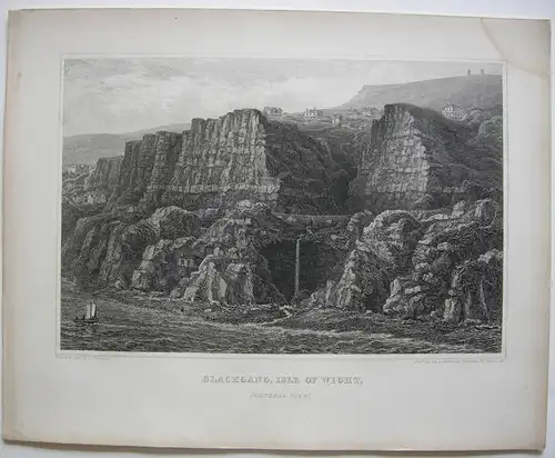 Isle of Wight Great Britain Ventnor westward Copper engraving Brannon 1863