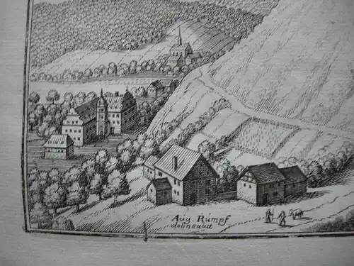 Hohe Haus Breuberg Odenwaldkreis Hessen Orig Kupferstich Merian 1650